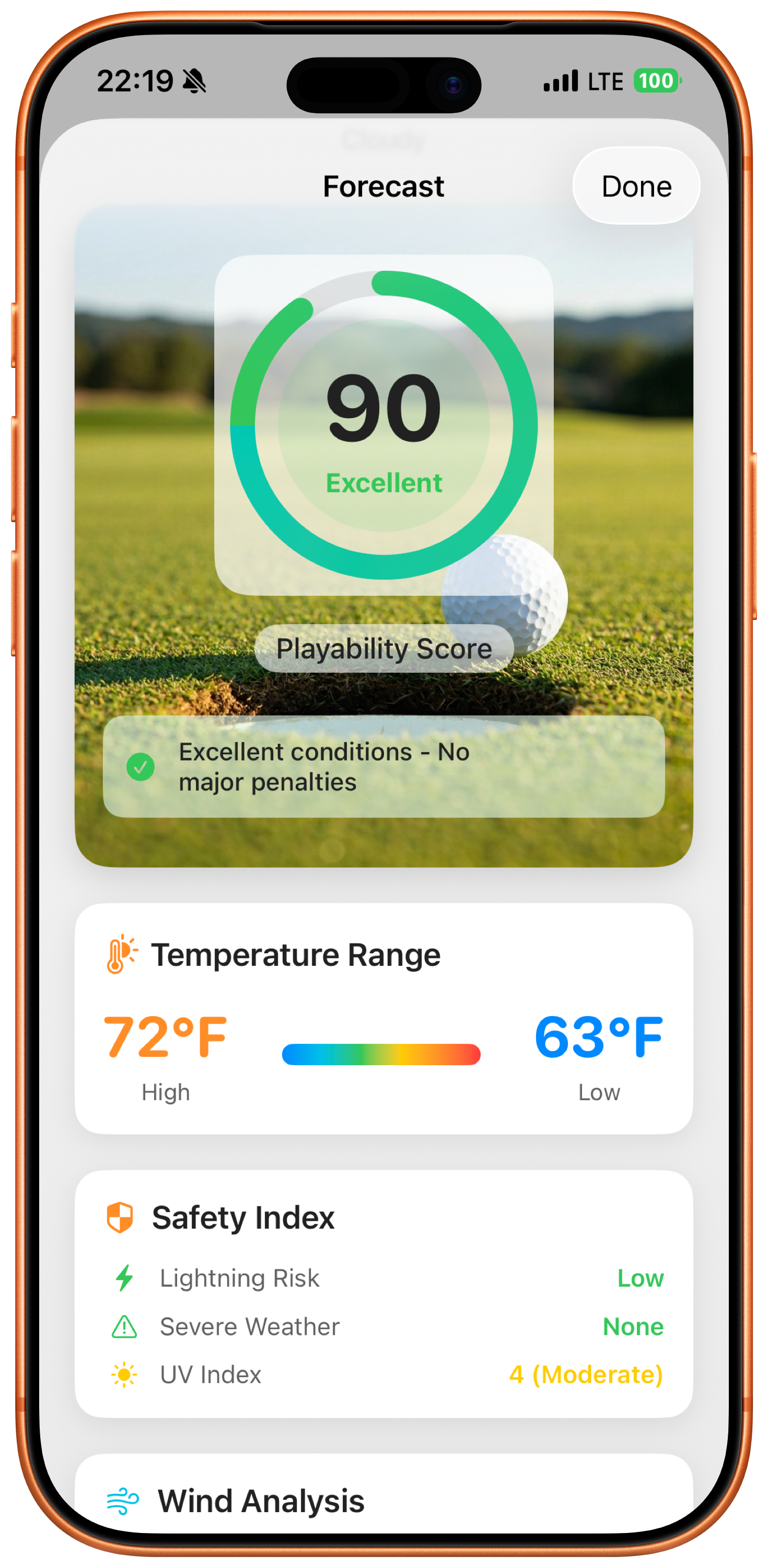 Weather4Golf ten-day forecast